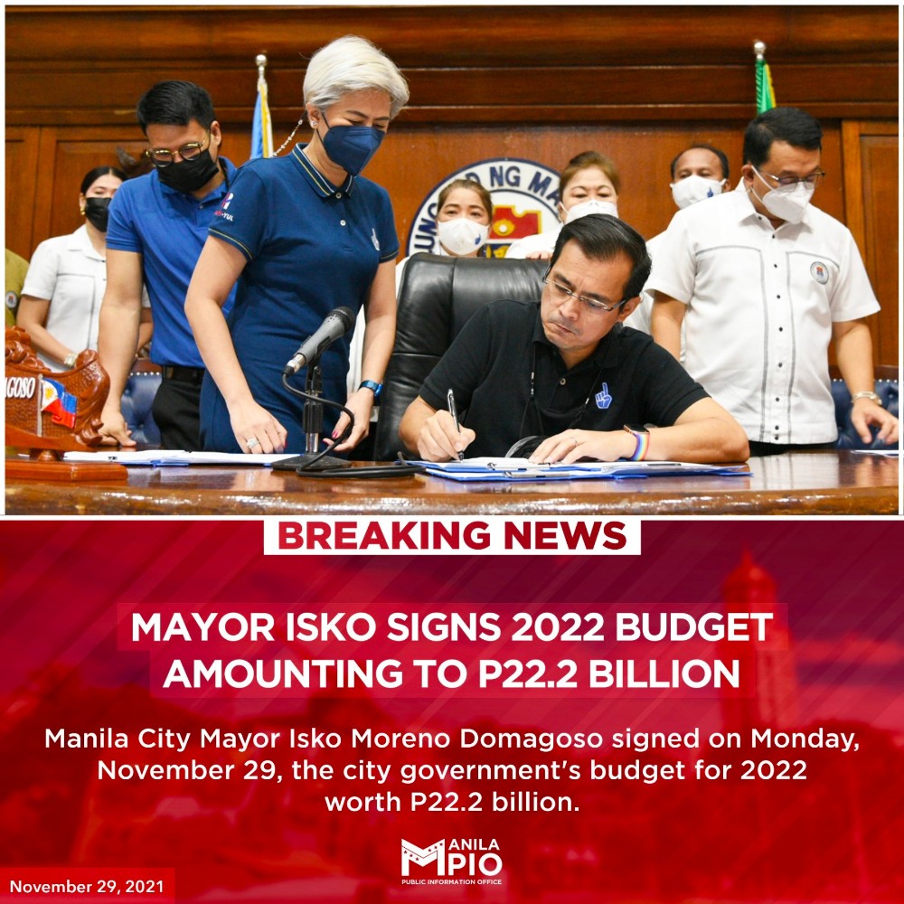 莫雷诺签署马尼拉市222亿预算案