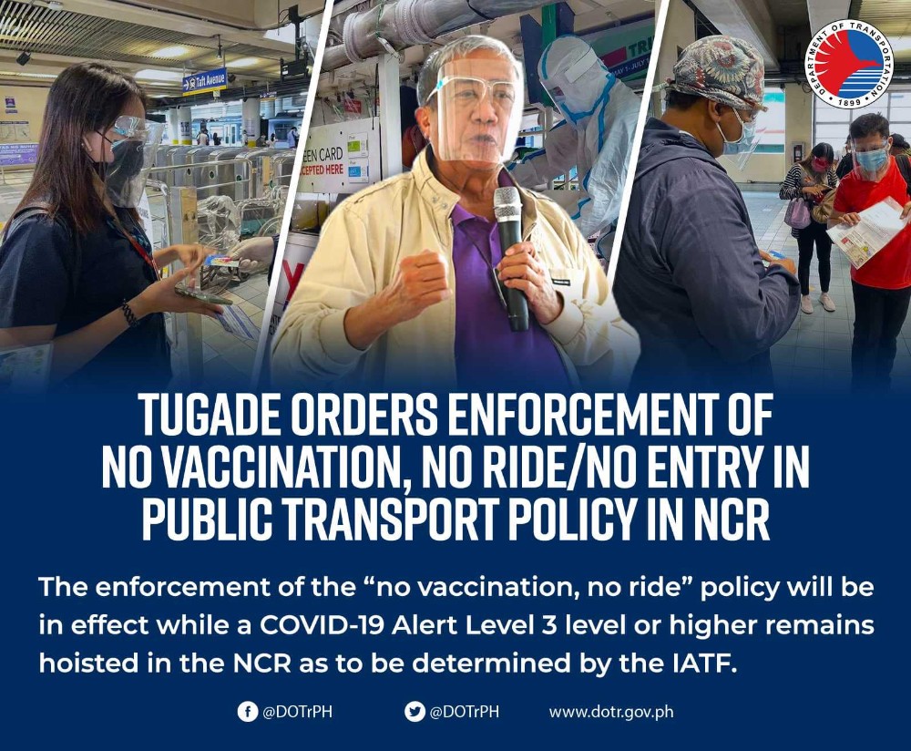 首都区将开始实施"未接种疫苗、不得乘坐公共交通"措施
