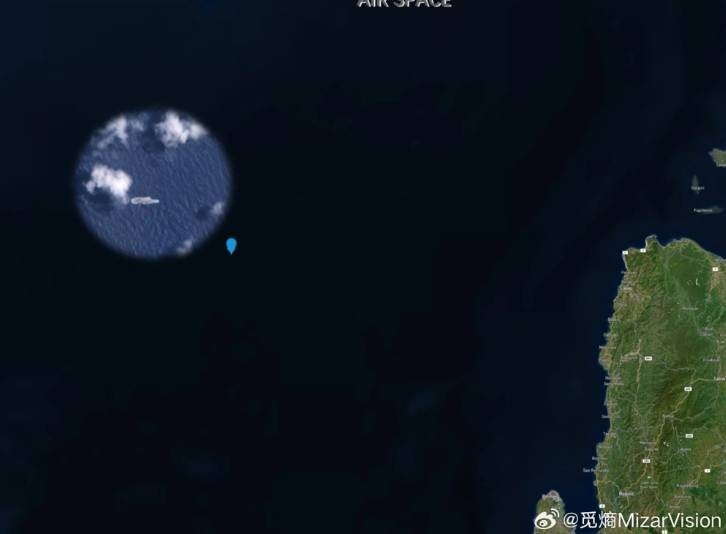 卫星图像显示中国航母出现在菲律宾周边